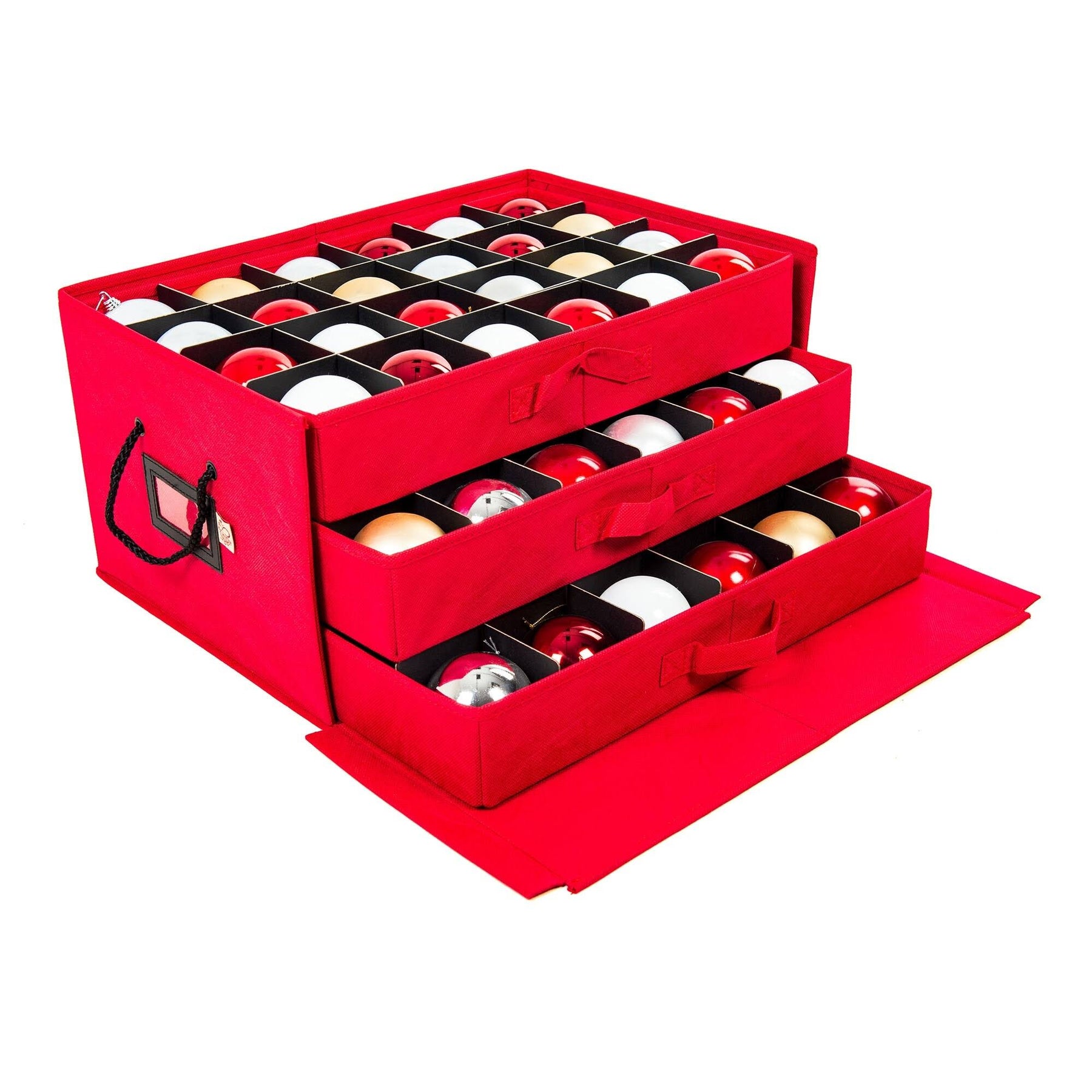 Santa's Bags 3-Drawer Ornament Storage Box - Red - Product image 1