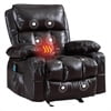 Leather Massage Recliner Chair, Modern Electric Power Rocker with Heated Massage, Ergonomic Lounge Chair - Product image 4