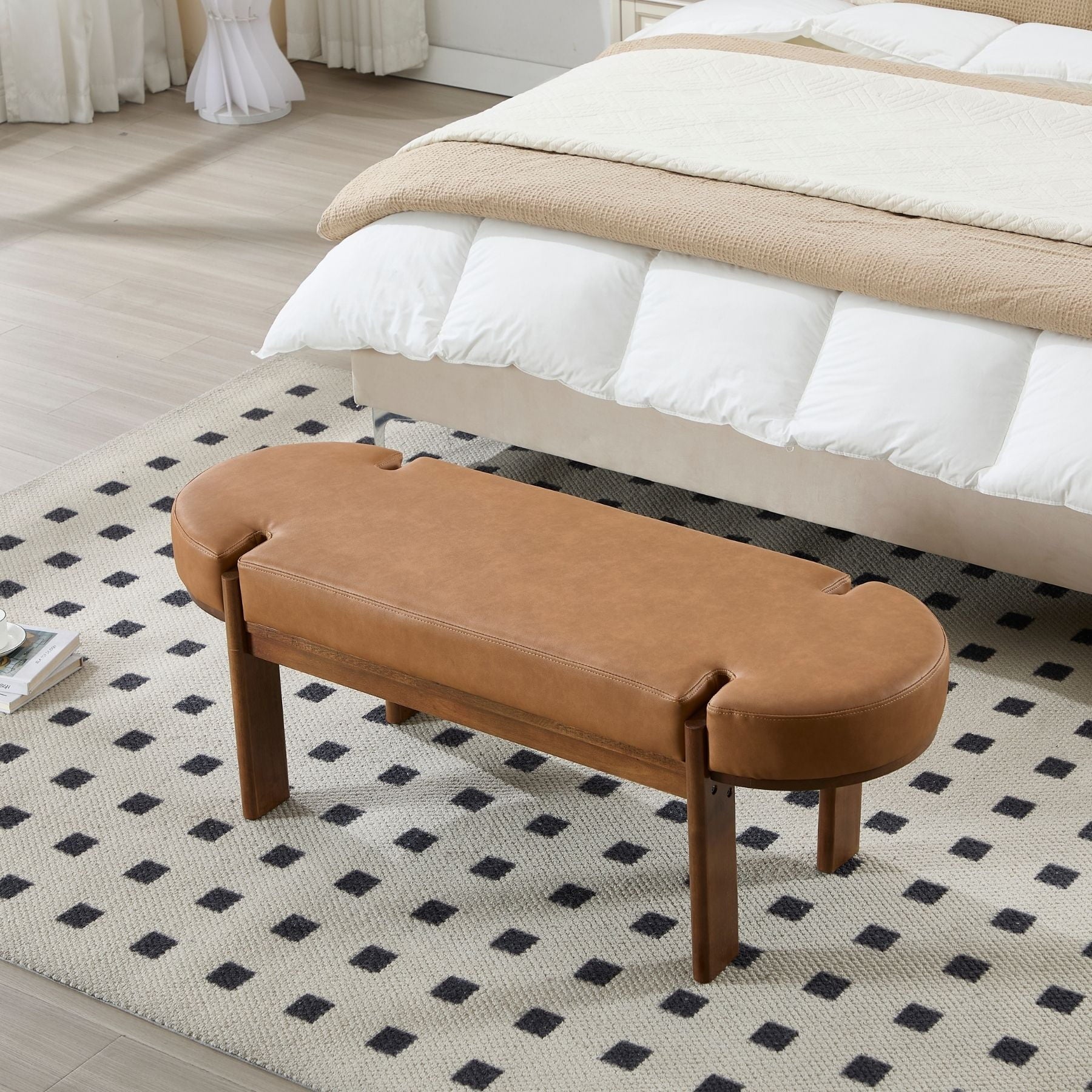 Dayalane 51" Modern Upholstered Bedroom Bench, Linen End of Bed Bench with Wooden Legs for Living Room - Product image 13