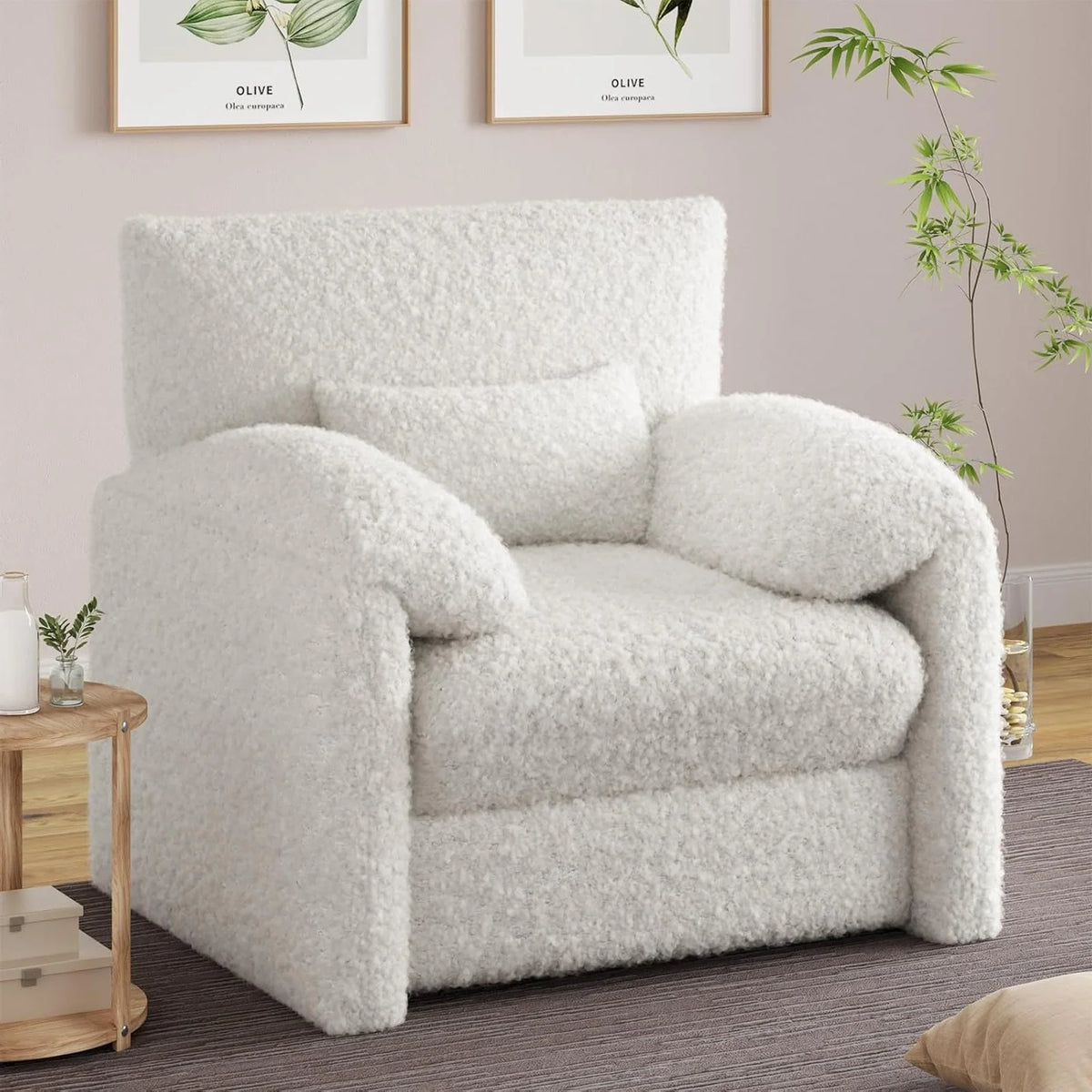 AECOJOY Oversized Armchair, Chenille Mid Century Accent Chair, Comfy Upholstered Single Sofa - Product image 20