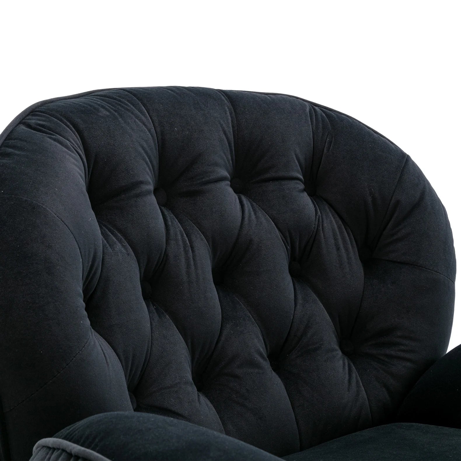 Velvet Swivel Accent Chair with Ottoman, Modern Chaise Lounge Chair with Metal Frame and Footstool - Product image 23