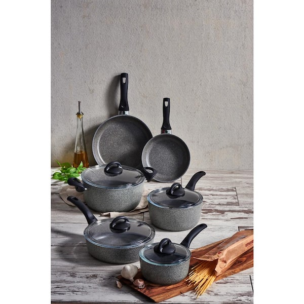Parma 10-Piece Aluminum Ceramic Nonstick Cookware Set in Gray - Product image 6