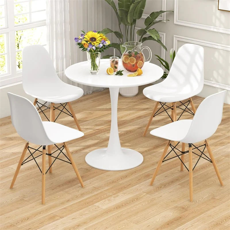 Modern 5-Piece Round Dining Table Set for 4, 32" Kitchen Table with 4 Chairs & Solid Wood Legs - Product image 14