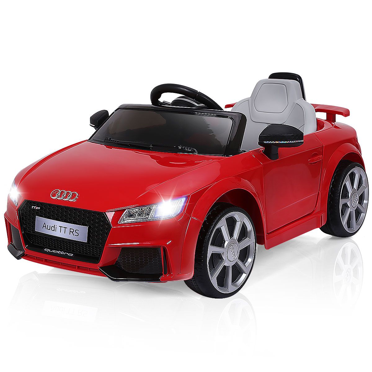 TTRS Electric Car for Children 12V Max. 5 Km/h Double Door with 2.4G Remote Control White/Red -