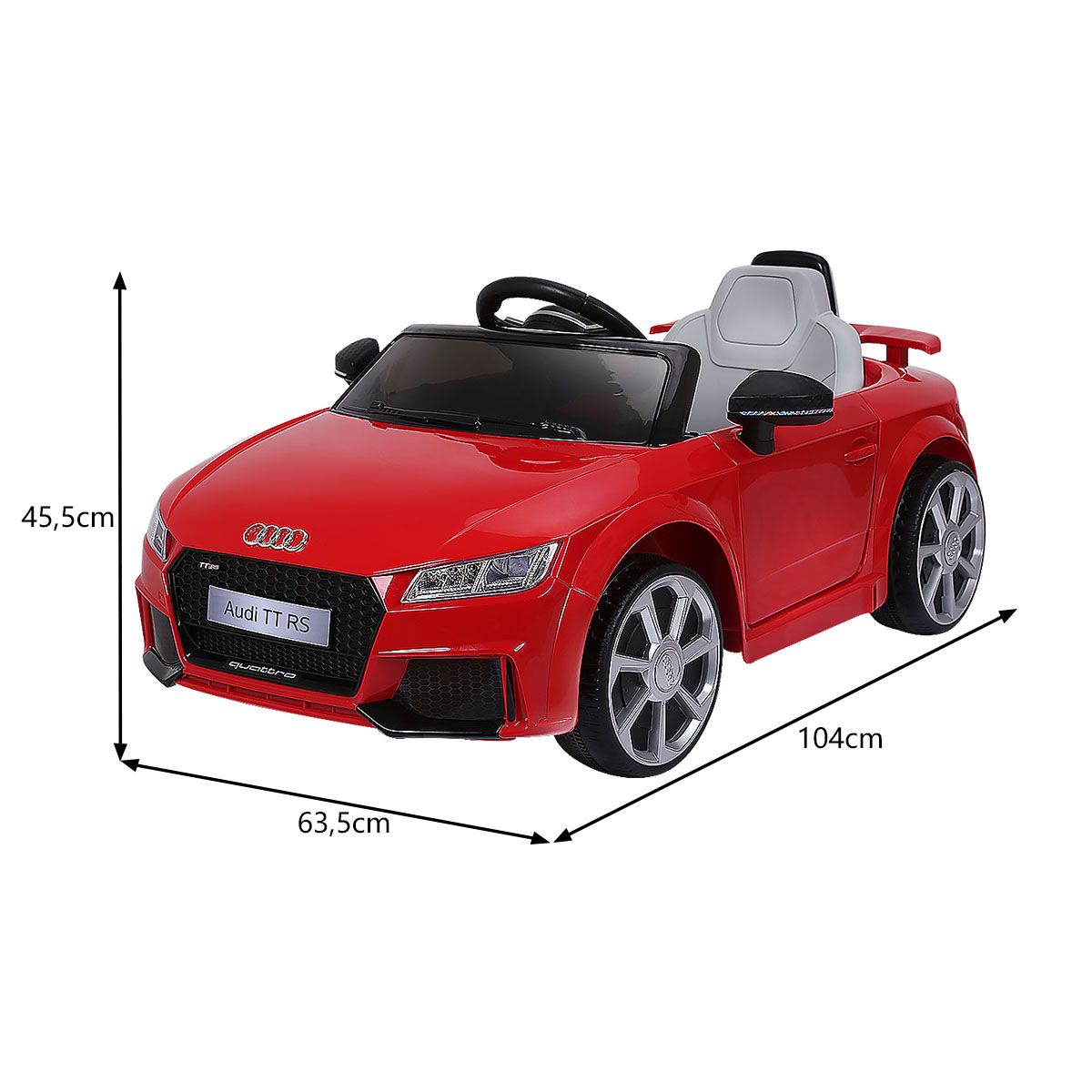 TTRS Electric Car for Children 12V Max. 5 Km/h Double Door with 2.4G Remote Control White/Red -