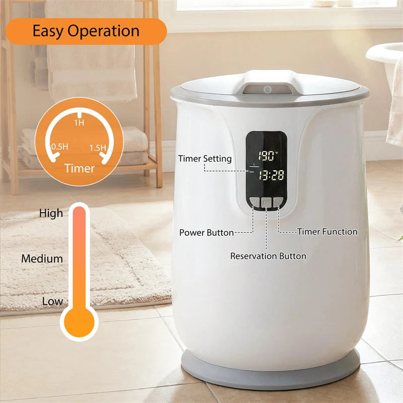 20L Hot Towel Warmer Bucket, Luxury Blanket Warmer with 3 Heat Levels, Adjustable Timer & LCD Display - Product image 4