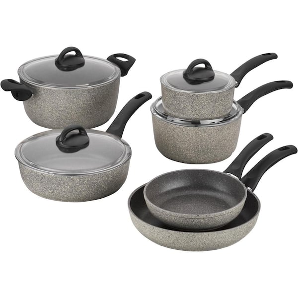 Parma 10-Piece Aluminum Ceramic Nonstick Cookware Set in Gray - Product image 1