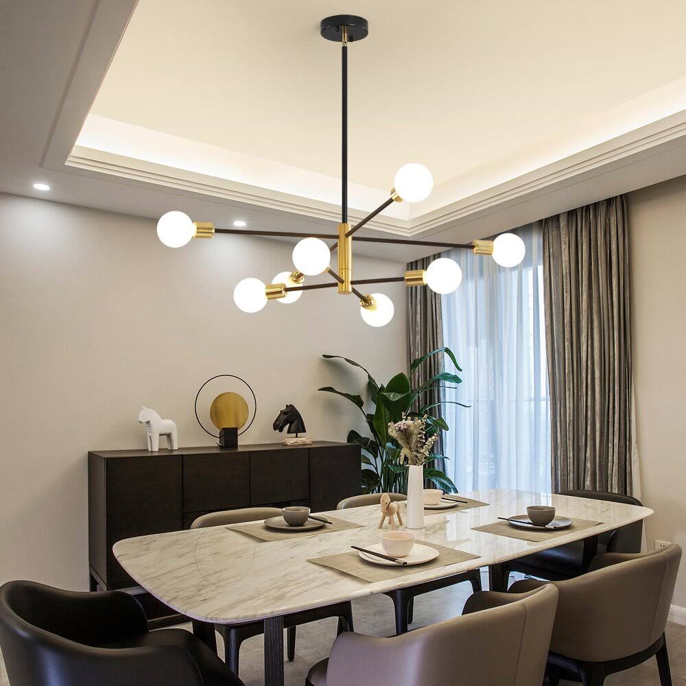 Glenarm 8-Light Modern Sputnik Sphere Chandelier Finish: Black/Gold - Product image 1