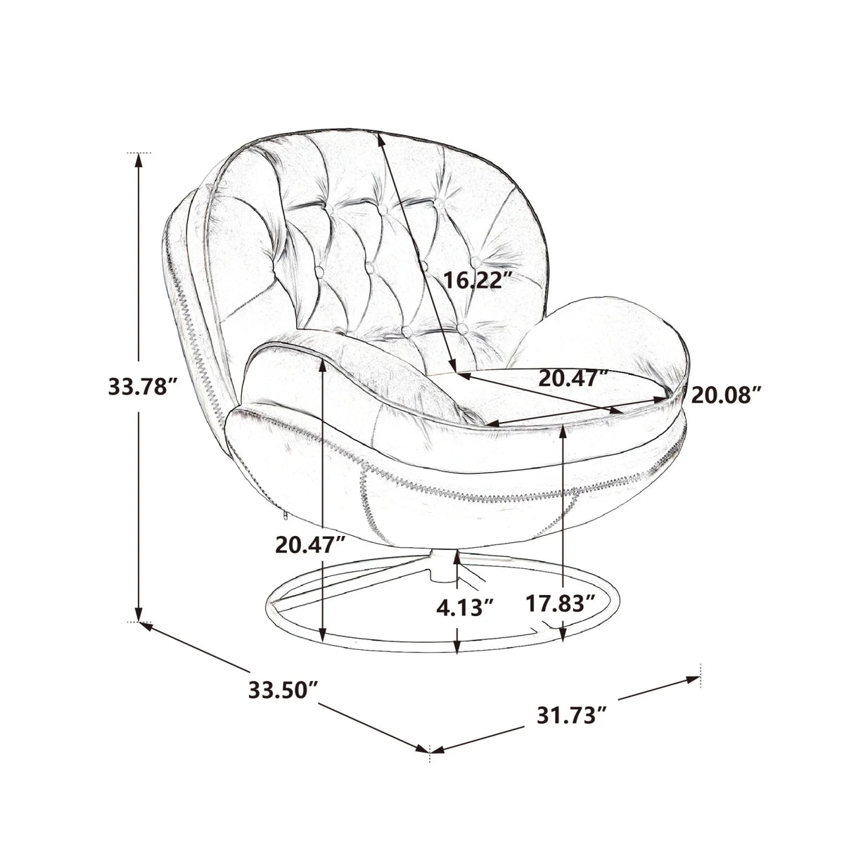 Velvet Swivel Accent Chair with Ottoman, Modern Chaise Lounge Chair with Metal Frame and Footstool - Product image 28