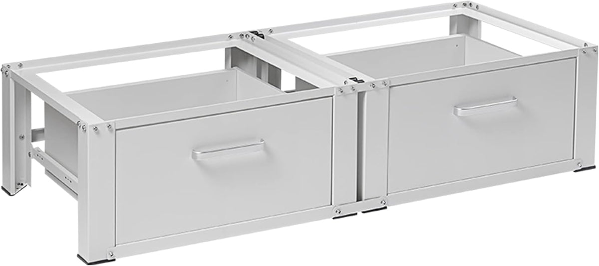 Vonia raised washing machine - Washing machine stand with integrated drawer - Double - White