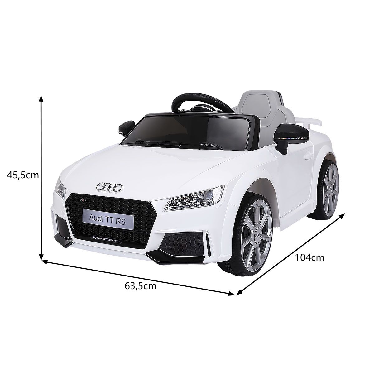 TTRS Electric Car for Children 12V Max. 5 Km/h Double Door with 2.4G Remote Control White/Red -