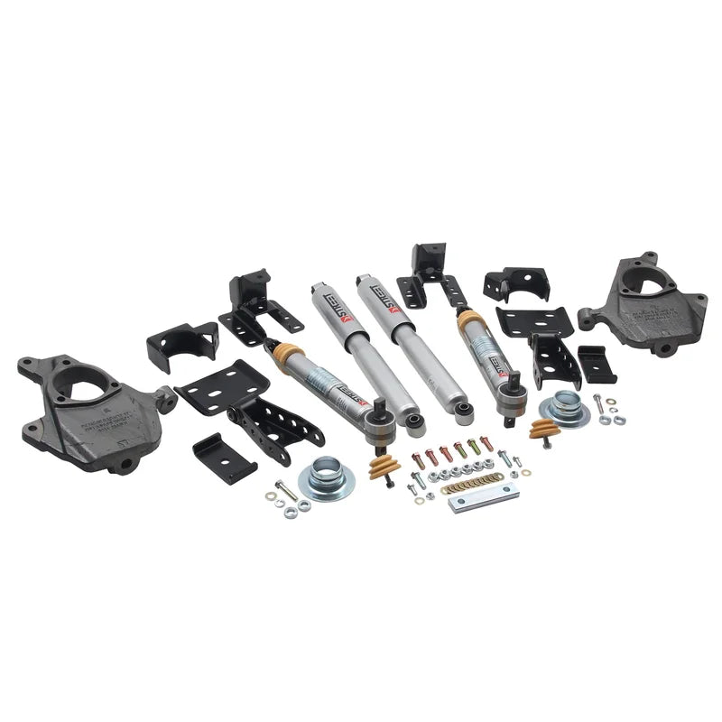 BELLTECH 1011SP LOWERING KITS Front And Rear Complete Kit W/ Street Performance Shocks 2016.5-2018 Chevrolet Silverado/Sierra (All Cabs) 2wd 2 in. F/4 in. R Drop W/O Shocks