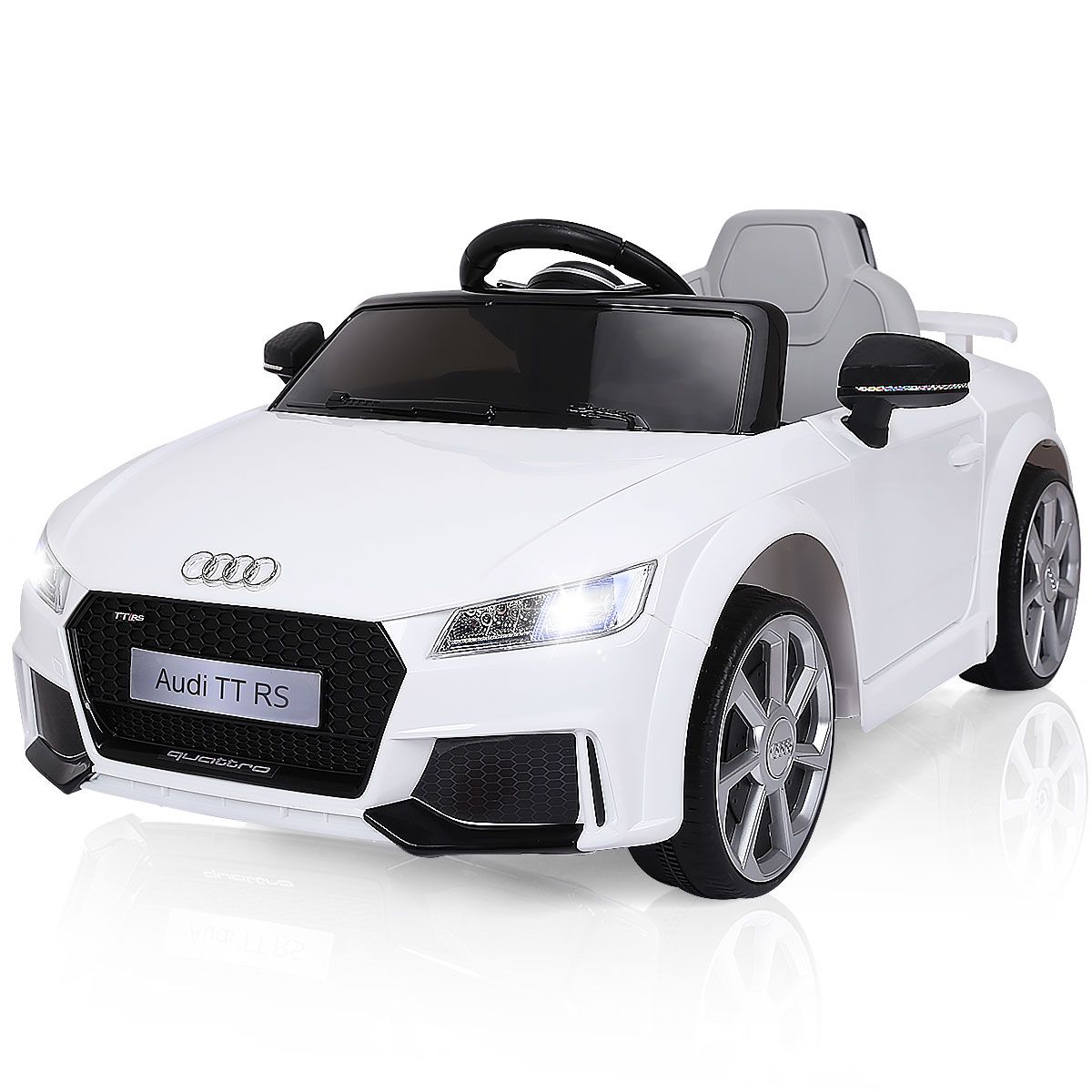 TTRS Electric Car for Children 12V Max. 5 Km/h Double Door with 2.4G Remote Control White/Red -