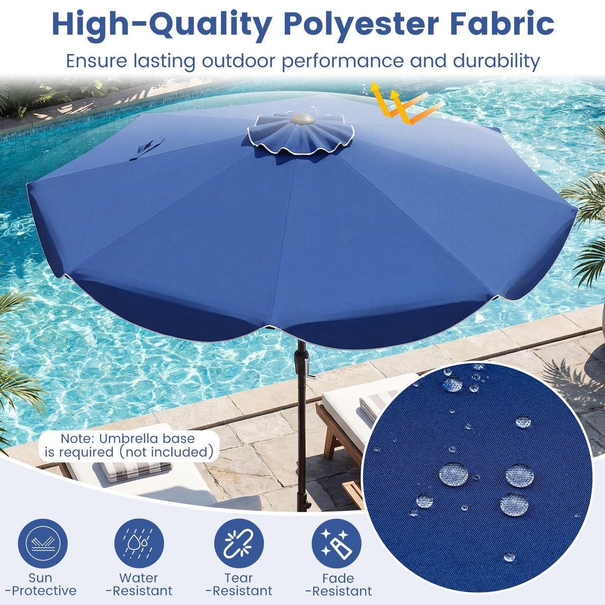Tangkula 9 FT Patio Umbrella w/Crank Handle - Product image 4