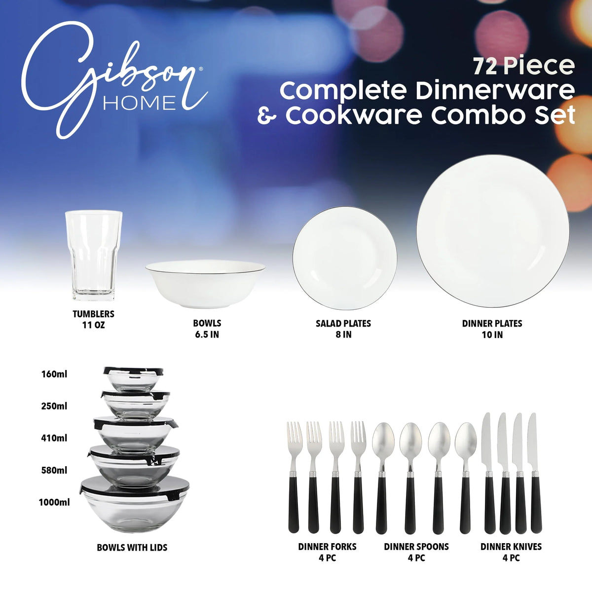 Gibson Home 71 - Piece Stainless Steel Silver Cookware Combo Set - Product image 12