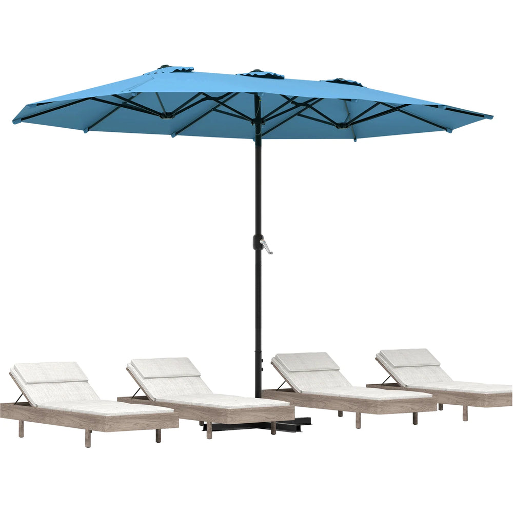 AECOJOY 15x9ft Double-Sided Patio Umbrella, Blue