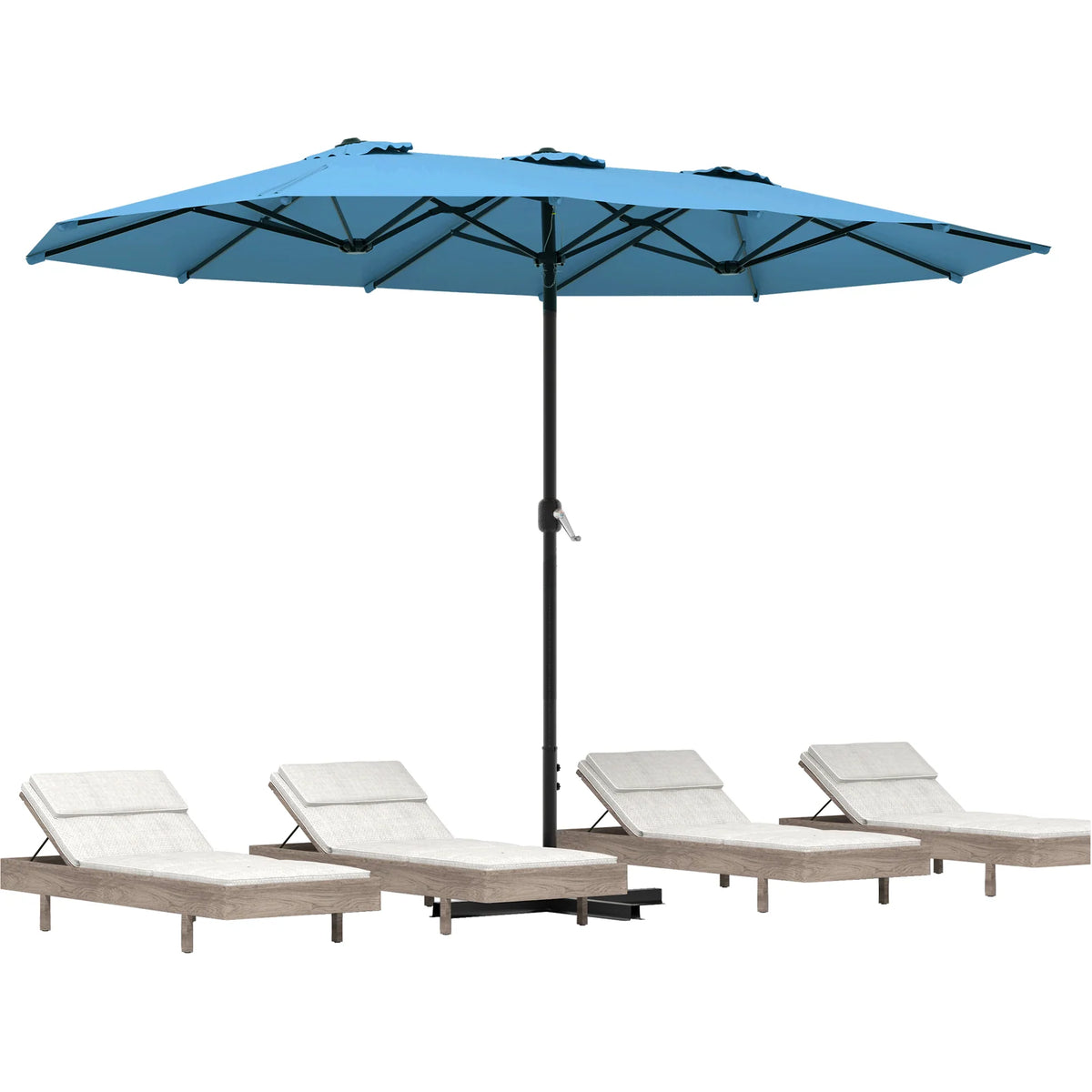 AECOJOY 15x9ft Double-Sided Patio Umbrella, Blue - Product image 1