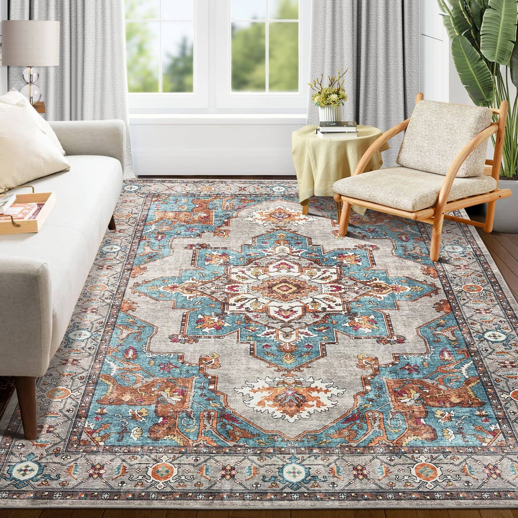 Oriannal Area Rug Living Room Rugs 5x7 Washable Large Carpet Boho Non-Slip Area Rugs for Dining Room - Product image 1