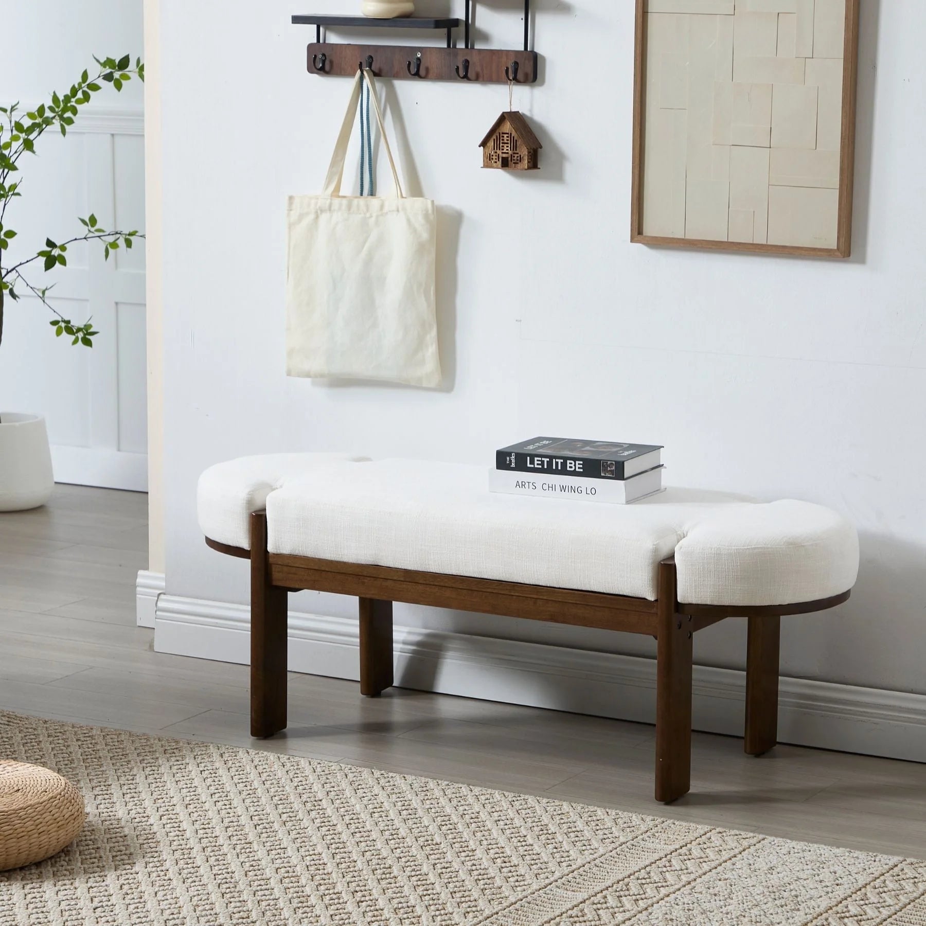 Dayalane 51" Modern Upholstered Bedroom Bench, Linen End of Bed Bench with Wooden Legs for Living Room - Product image 4