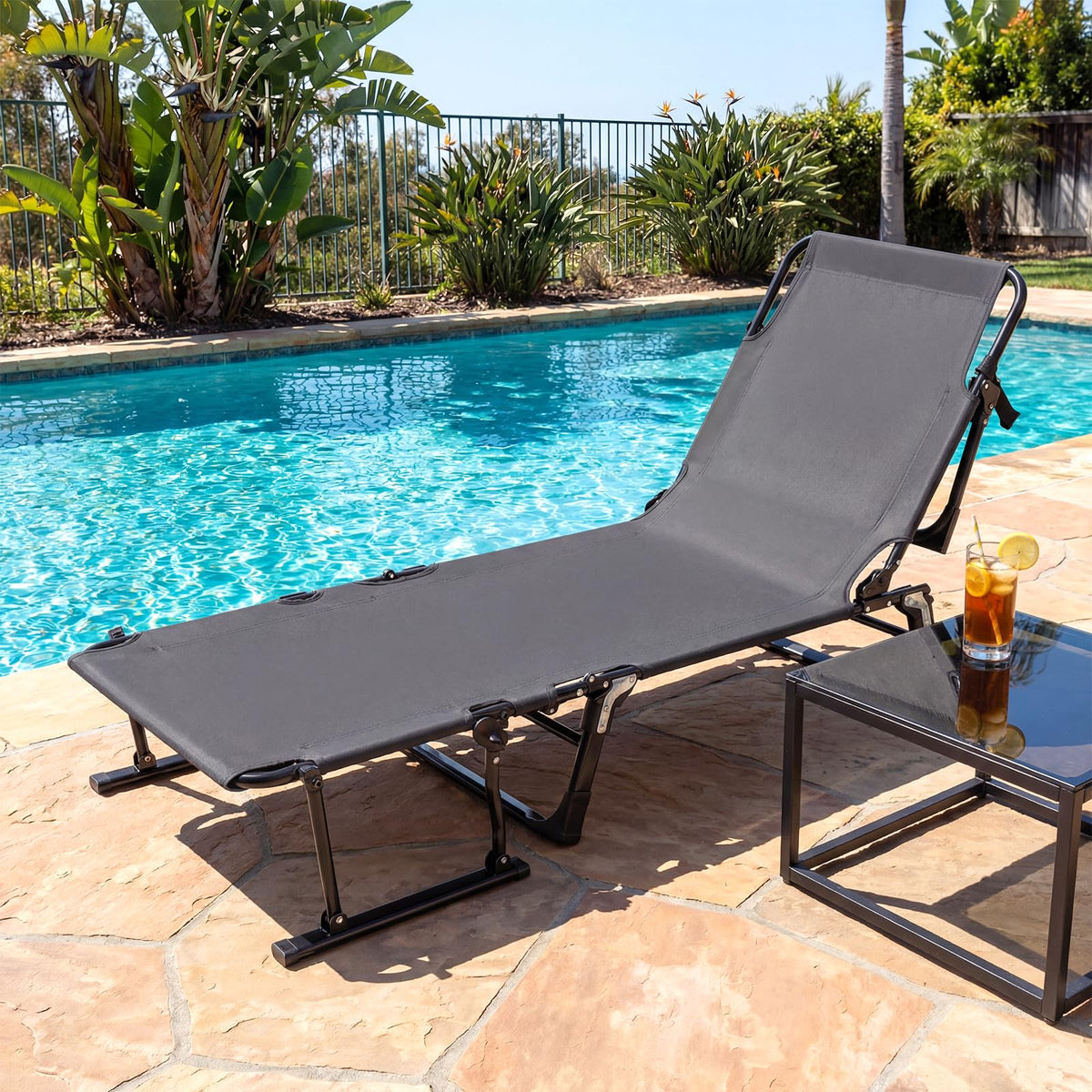 Tangkula 3 in 1 Convertible Lounge Chair Outdoor with Cushion - Product image 2