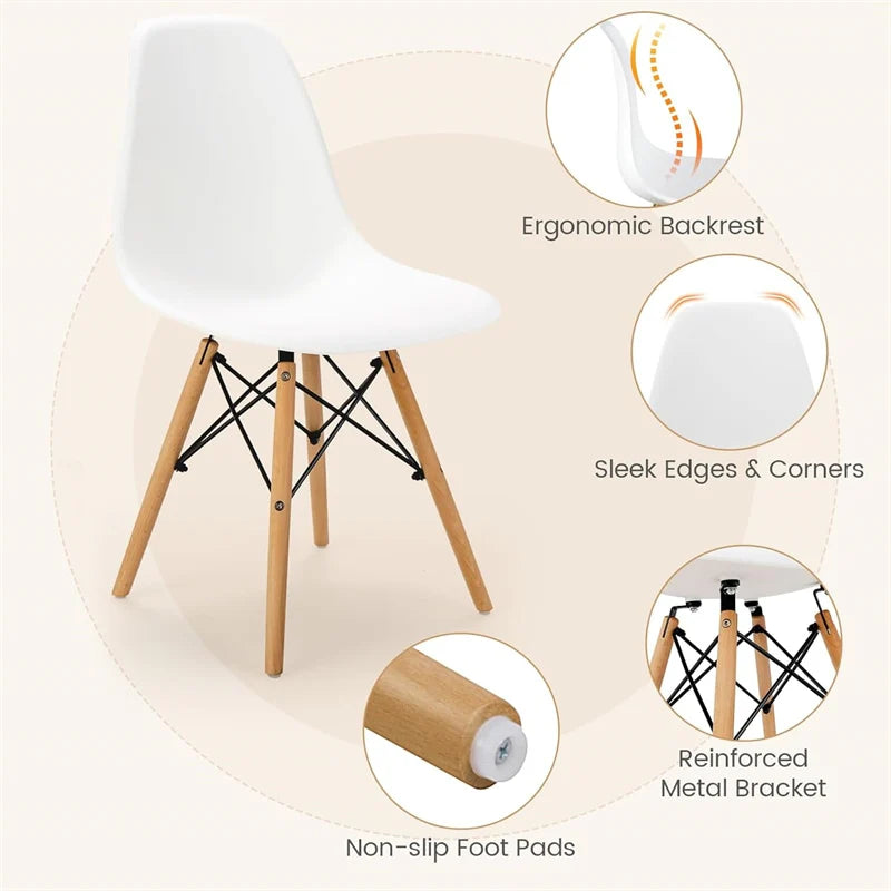 Modern 5-Piece Round Dining Table Set for 4, 32" Kitchen Table with 4 Chairs & Solid Wood Legs - Product image 10