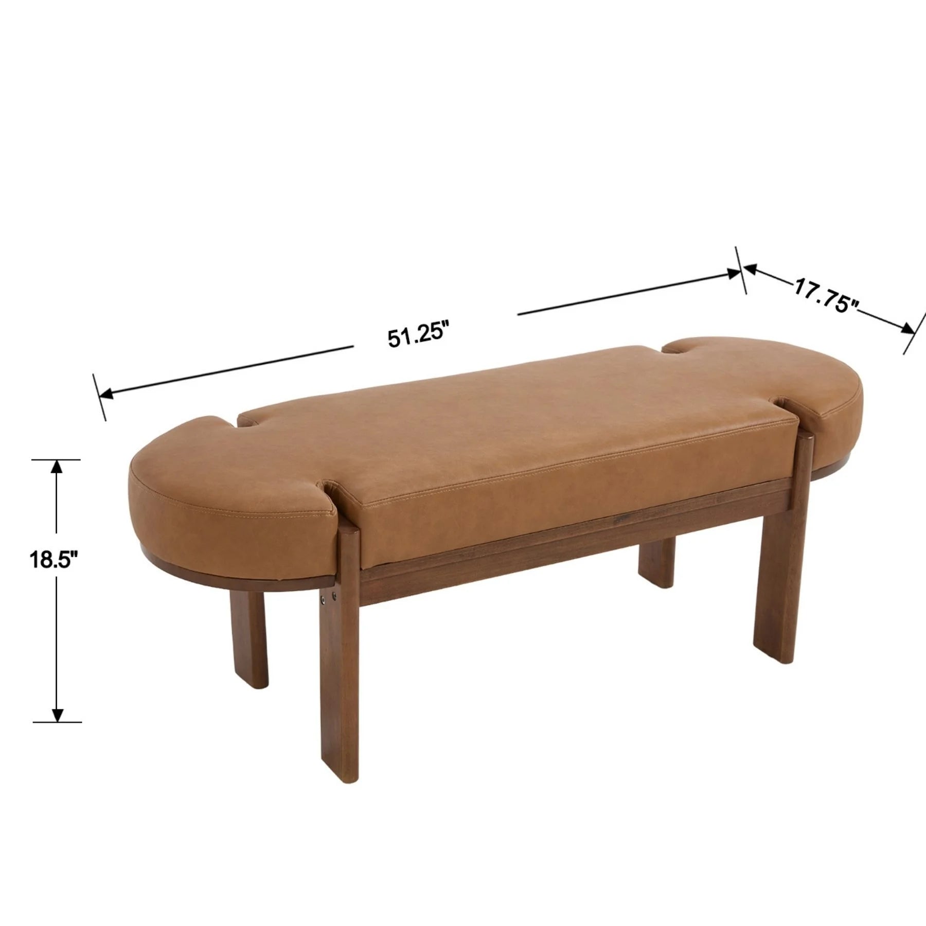 Dayalane 51" Modern Upholstered Bedroom Bench, Linen End of Bed Bench with Wooden Legs for Living Room - Product image 12
