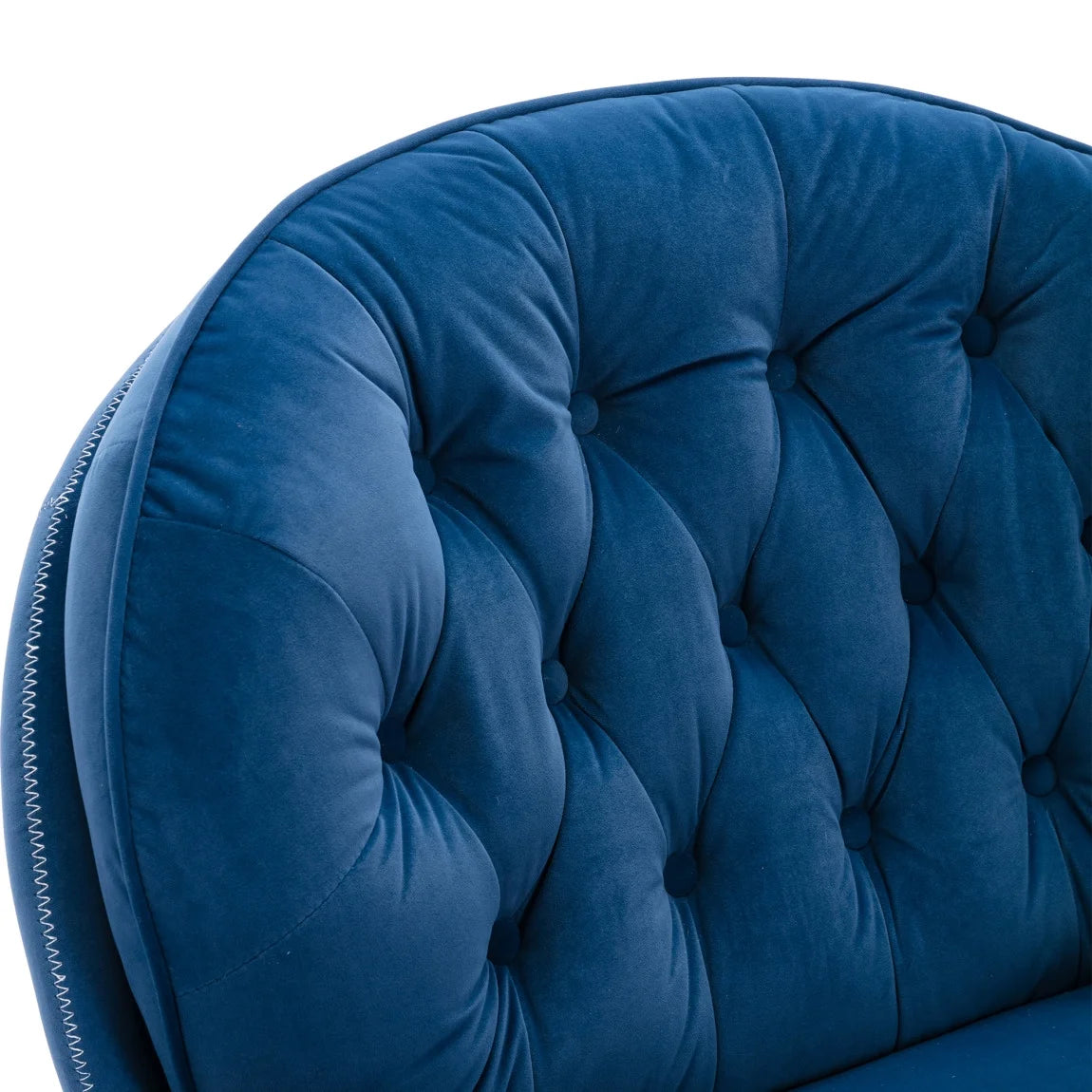 Velvet Swivel Accent Chair with Ottoman, Modern Chaise Lounge Chair with Metal Frame and Footstool - Product image 9