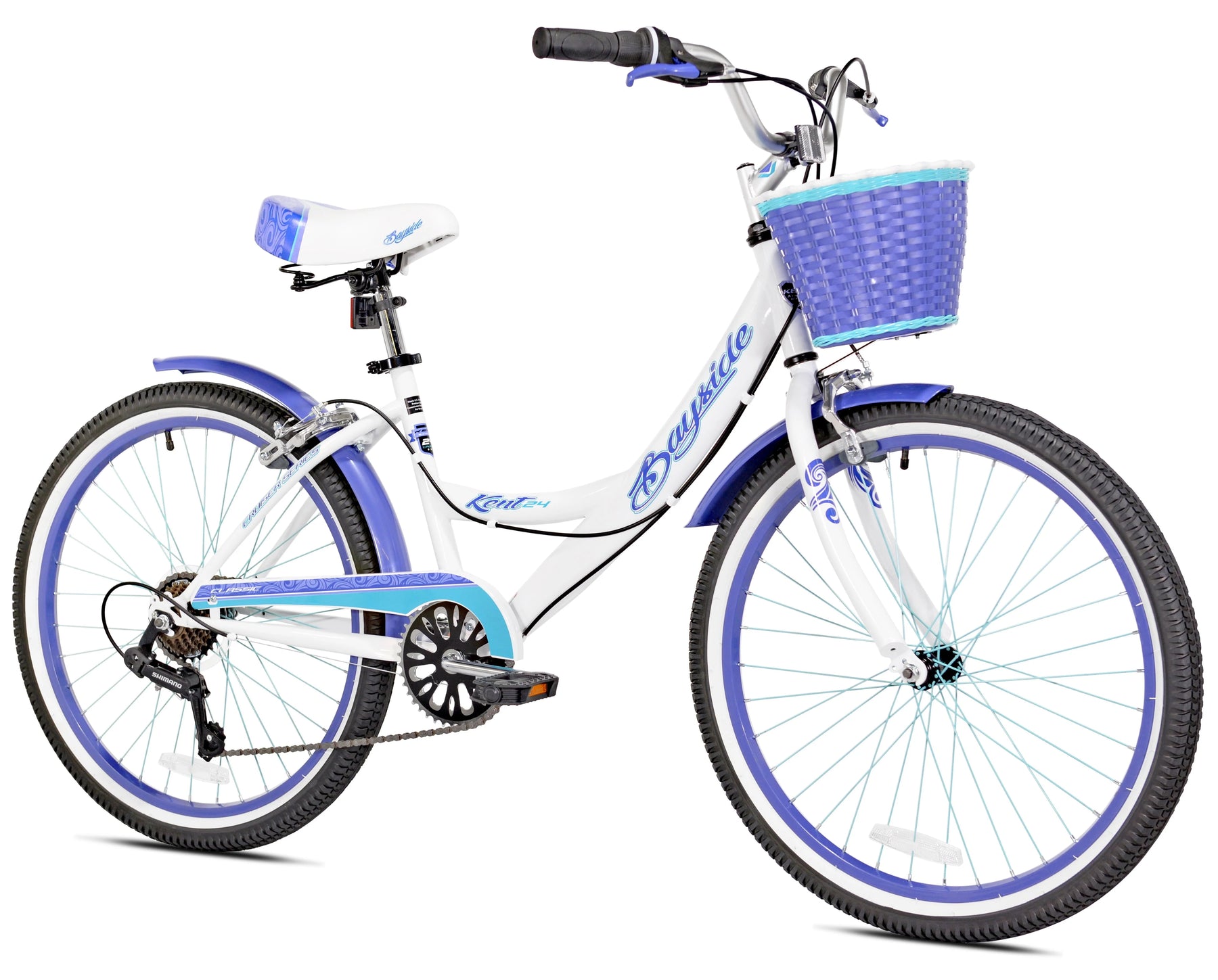 Kent 24" Bayside Multi - Speed Girl'S Bike, White/Purple - Product image 4
