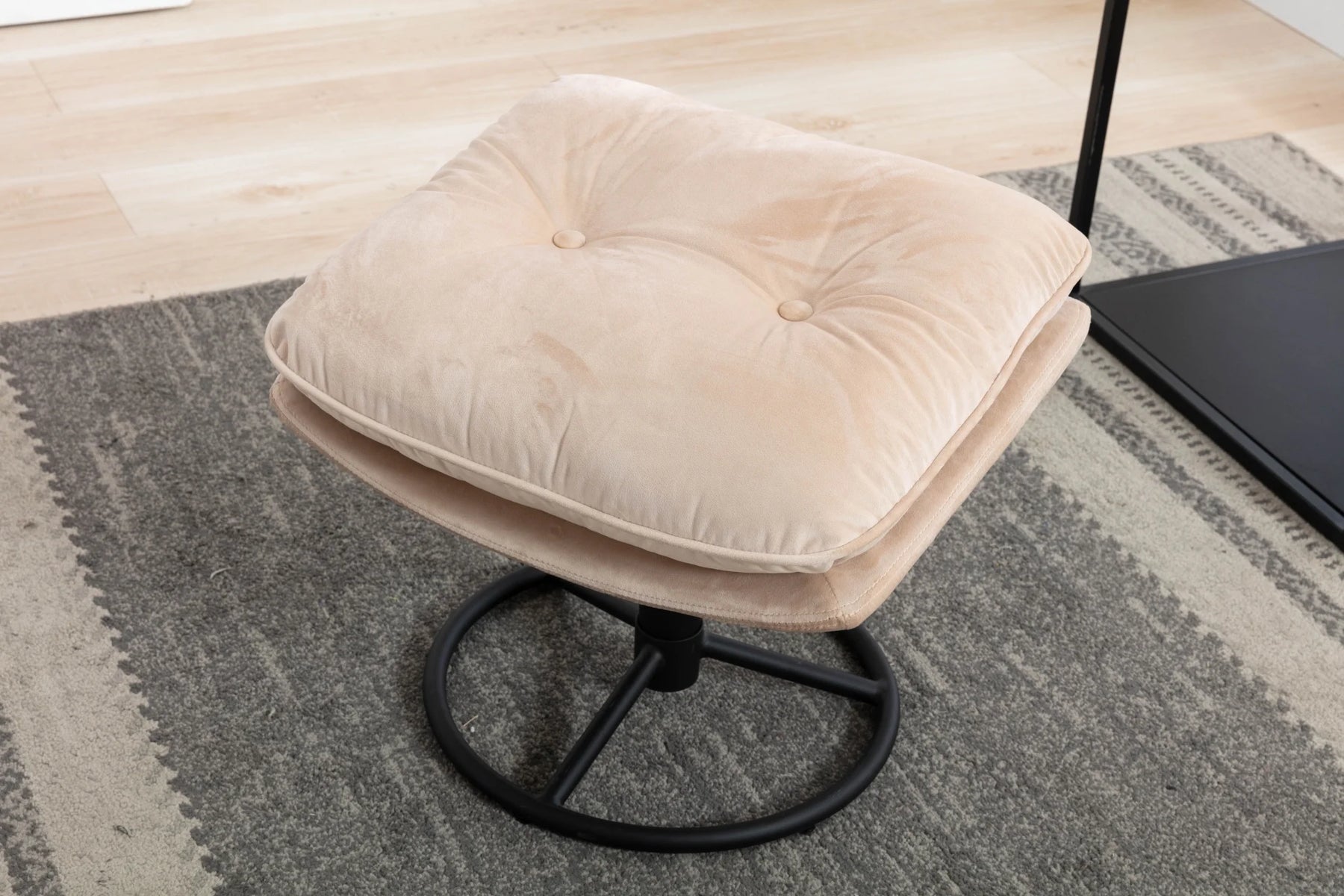 Velvet Swivel Accent Chair with Ottoman, Modern Chaise Lounge Chair with Metal Frame and Footstool - Product image 17