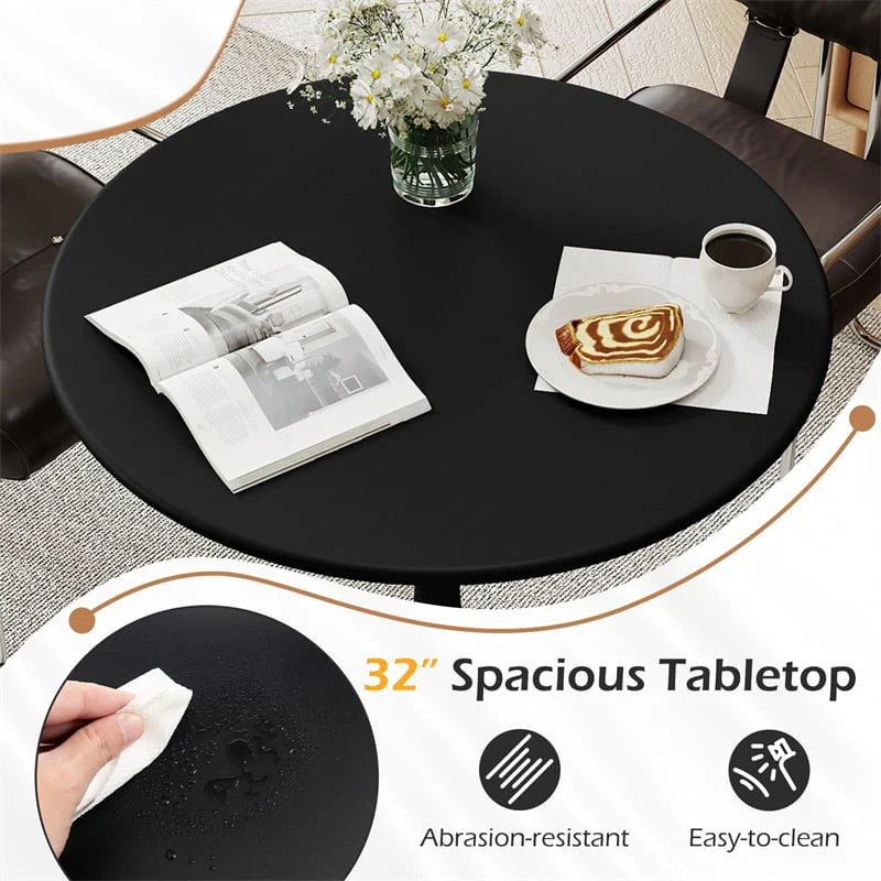 Modern 5-Piece Round Dining Table Set for 4, 32" Kitchen Table with 4 Chairs & Solid Wood Legs - Product image 5