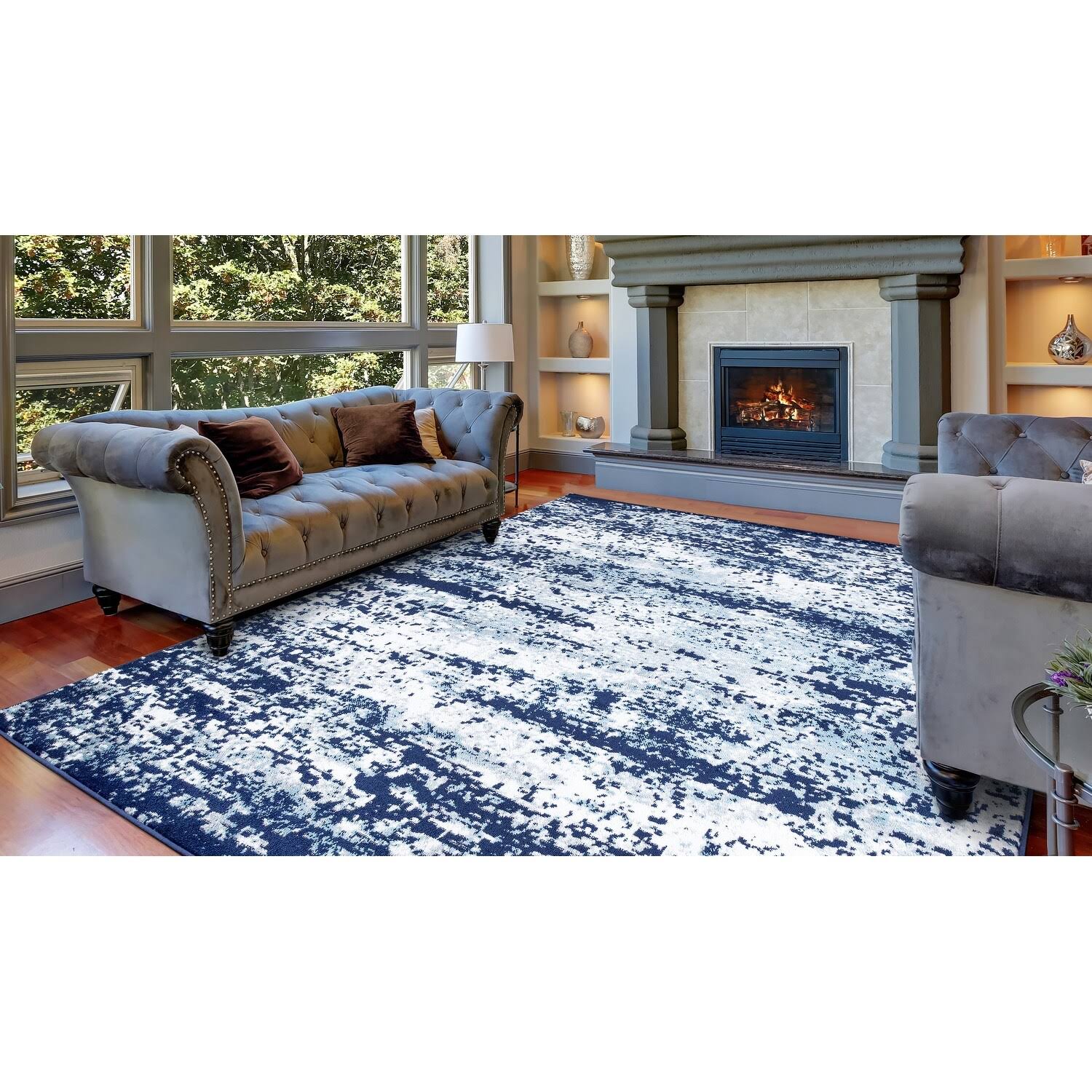 Concord Global Trading 69553 3 x 4 ft. Jefferson Abstract Rectangle Area Rug Navy - Product image 1
