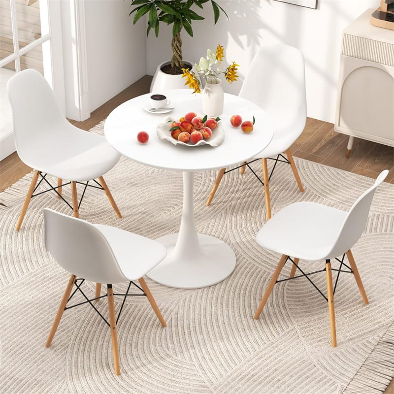Modern 5-Piece Round Dining Table Set for 4, 32" Kitchen Table with 4 Chairs & Solid Wood Legs - Product image 8