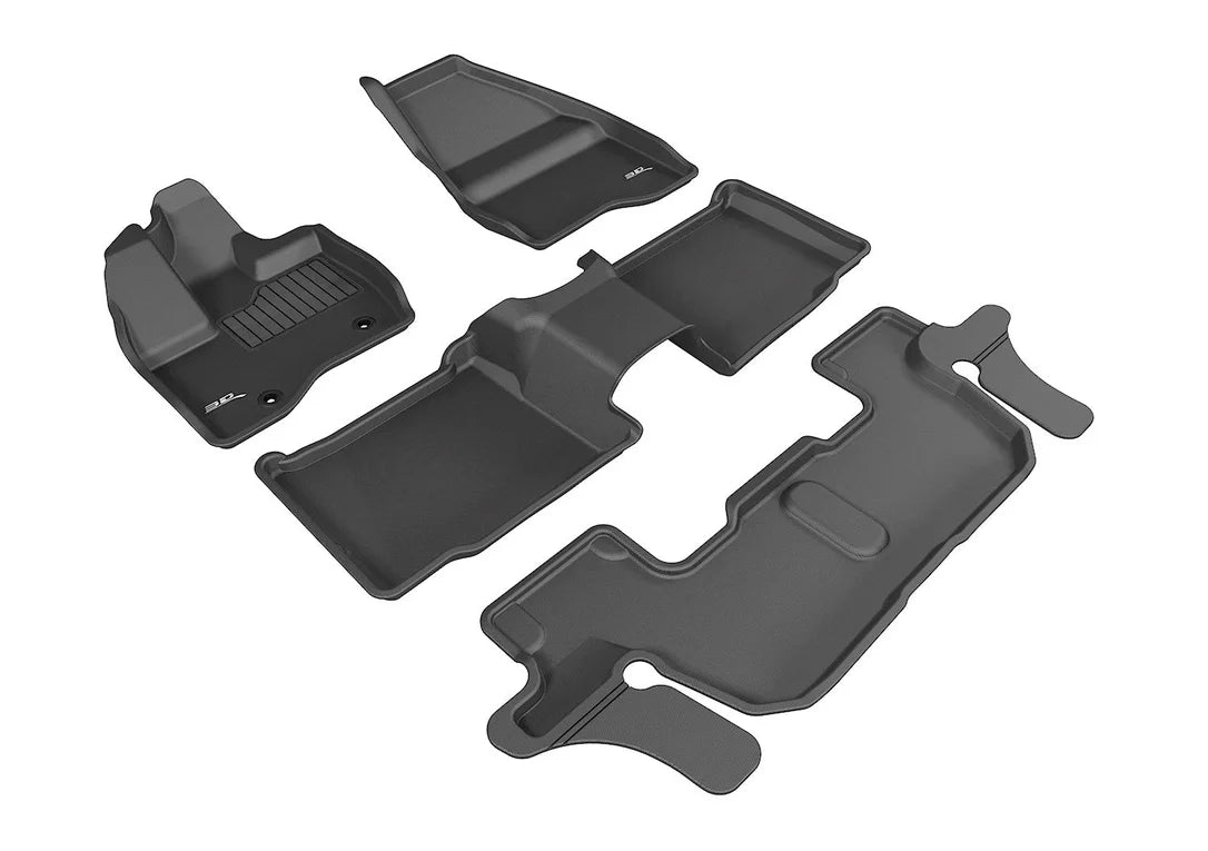 3D MAXpider L1FR07901509 - 2011-2014 Ford Explorer Kagu 1st & 2nd & 3rd Row Floormats - Black